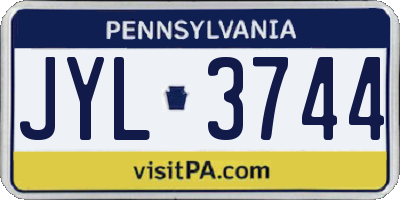 PA license plate JYL3744