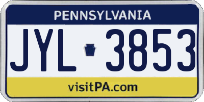 PA license plate JYL3853