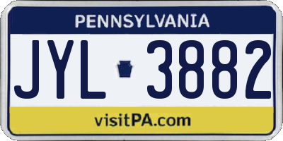 PA license plate JYL3882