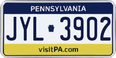 PA license plate JYL3902