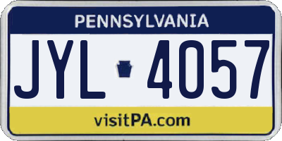 PA license plate JYL4057