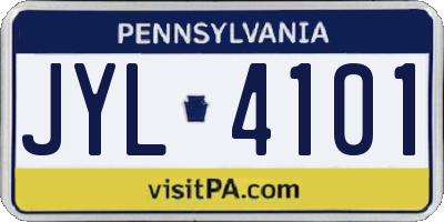 PA license plate JYL4101