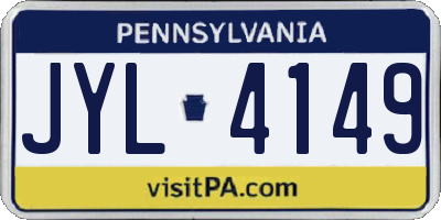 PA license plate JYL4149