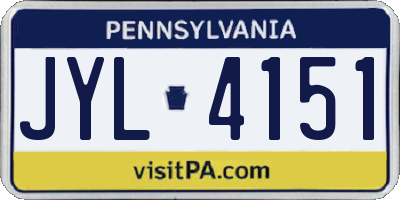 PA license plate JYL4151