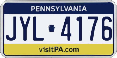 PA license plate JYL4176