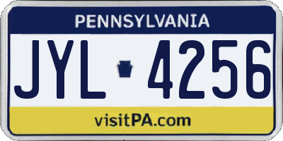 PA license plate JYL4256