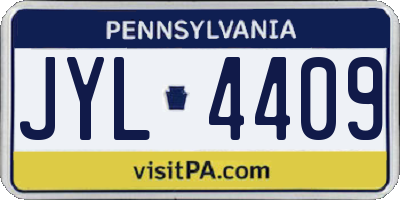 PA license plate JYL4409