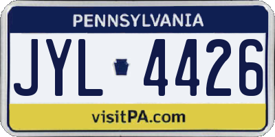 PA license plate JYL4426