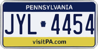 PA license plate JYL4454
