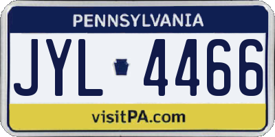 PA license plate JYL4466