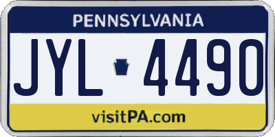PA license plate JYL4490