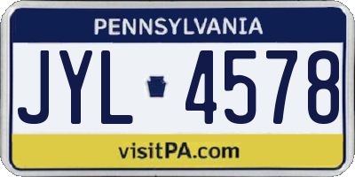 PA license plate JYL4578