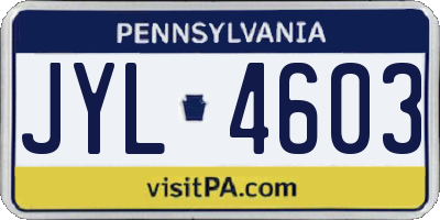 PA license plate JYL4603