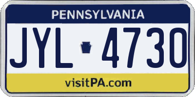 PA license plate JYL4730