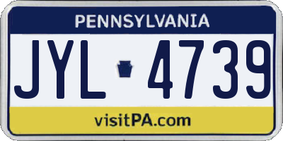 PA license plate JYL4739