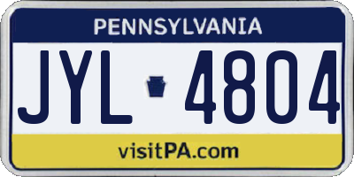 PA license plate JYL4804