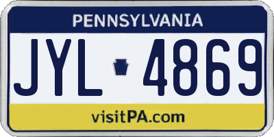 PA license plate JYL4869