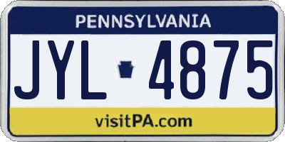 PA license plate JYL4875