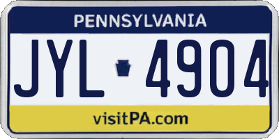 PA license plate JYL4904