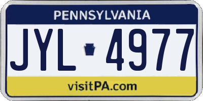 PA license plate JYL4977