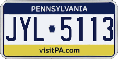PA license plate JYL5113