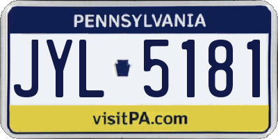 PA license plate JYL5181