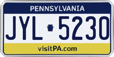 PA license plate JYL5230