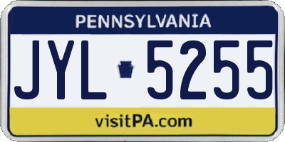 PA license plate JYL5255