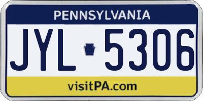 PA license plate JYL5306