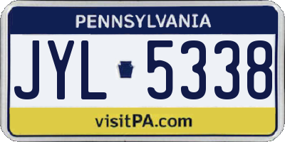 PA license plate JYL5338