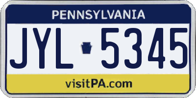 PA license plate JYL5345
