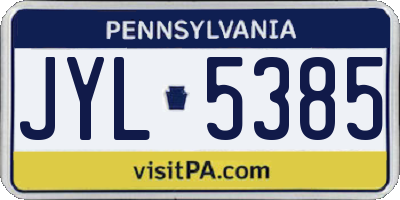 PA license plate JYL5385