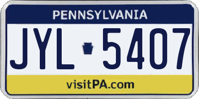 PA license plate JYL5407