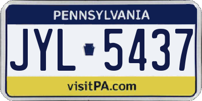 PA license plate JYL5437