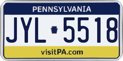PA license plate JYL5518