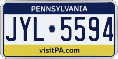 PA license plate JYL5594