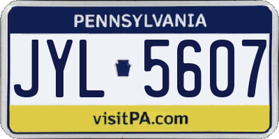 PA license plate JYL5607
