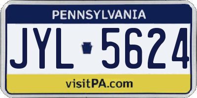PA license plate JYL5624