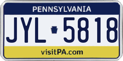 PA license plate JYL5818