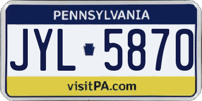 PA license plate JYL5870