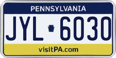 PA license plate JYL6030