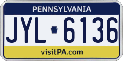 PA license plate JYL6136