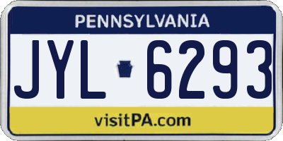 PA license plate JYL6293
