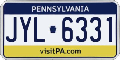 PA license plate JYL6331