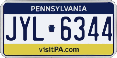PA license plate JYL6344
