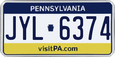 PA license plate JYL6374