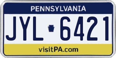 PA license plate JYL6421