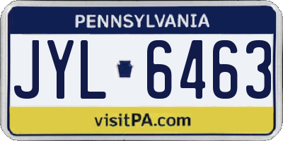 PA license plate JYL6463