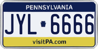 PA license plate JYL6666