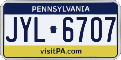 PA license plate JYL6707